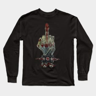 Zombie Metal Severed Hand  'The Finger' Long Sleeve T-Shirt